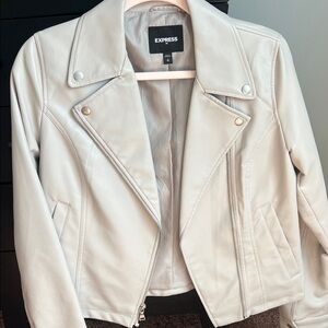Express Women's Off-White Leather Jacket
